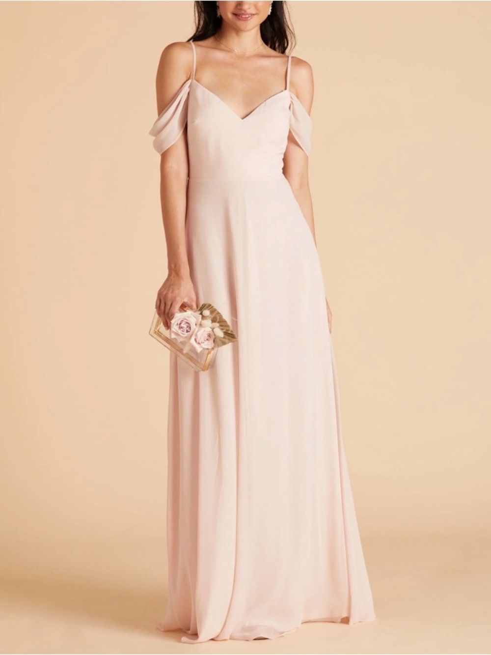 Birdy Grey Devin Dress Chiffon Pale Blush Size XS